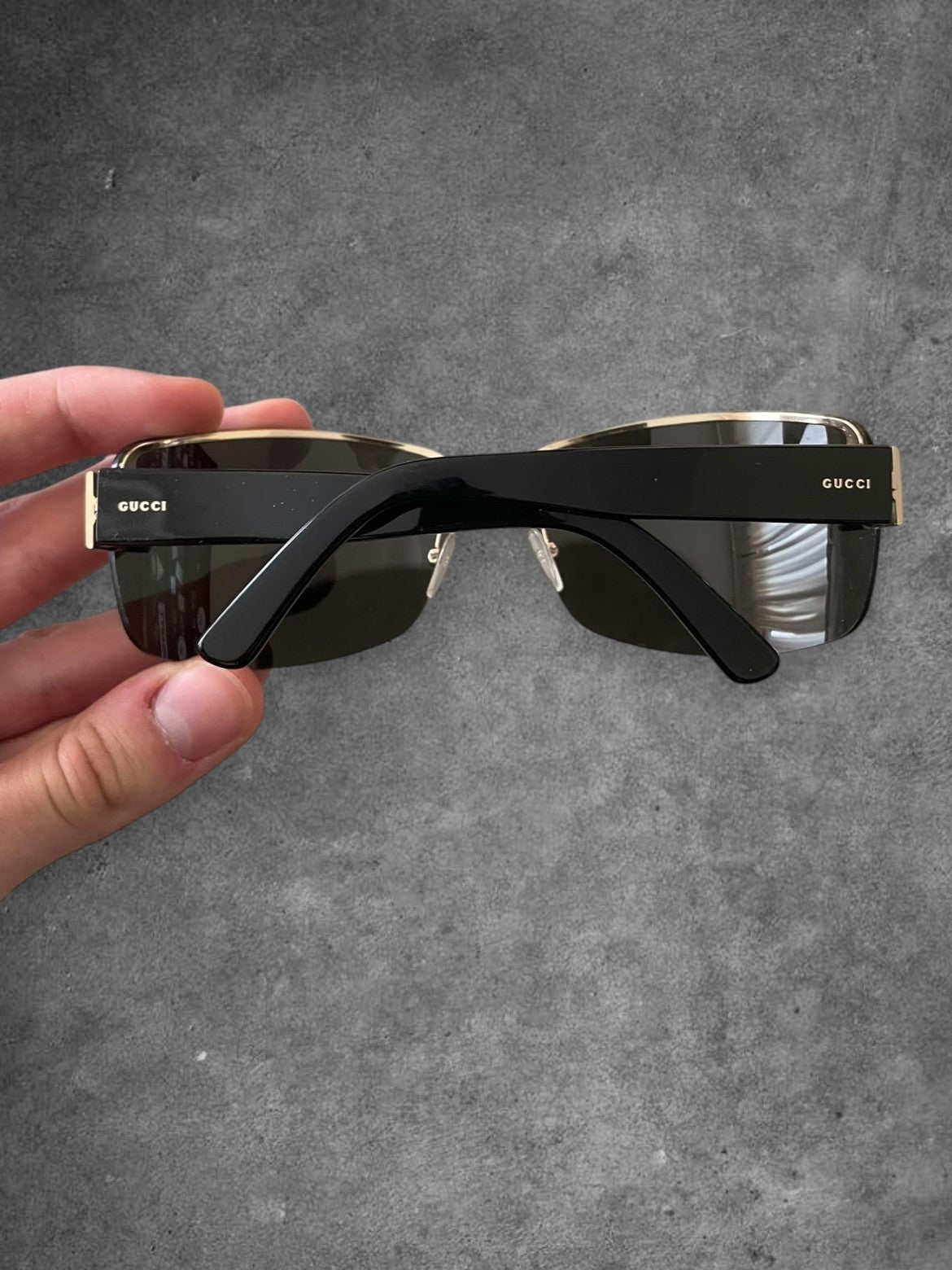 GUCCI Monogram Hinge Shield Sunglasses