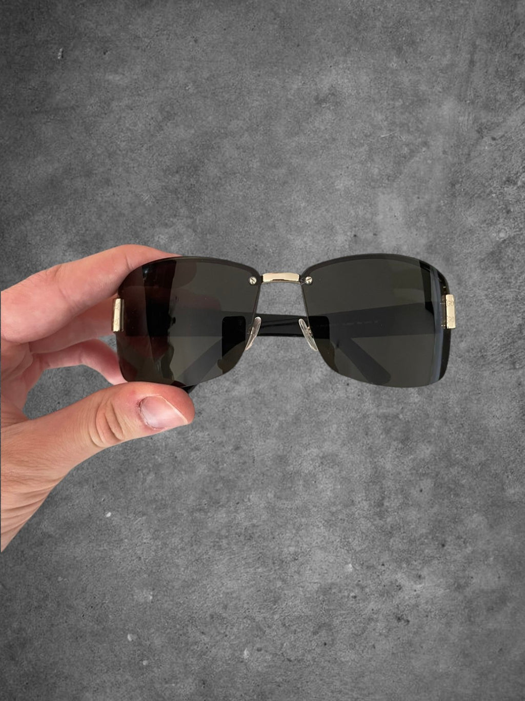 GUCCI Monogram Hinge Shield Sunglasses